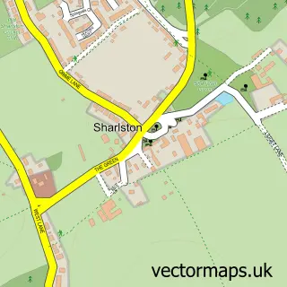 Street map sample of Sharlston, West Yorkshire