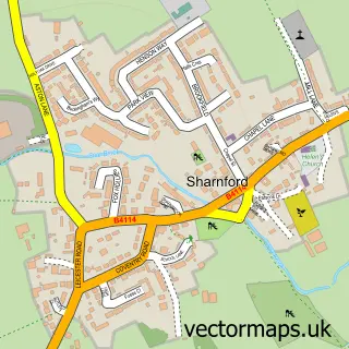 Street map sample of Sharnford, Leicestershire