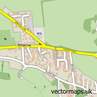 Street map sample of Sharow, North Yorkshire