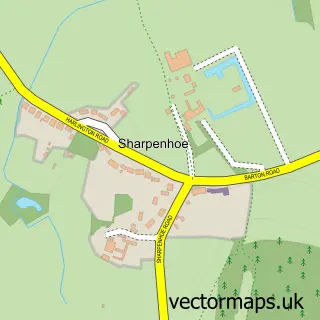 Street map sample of Sharpenhoe, Bedfordshire