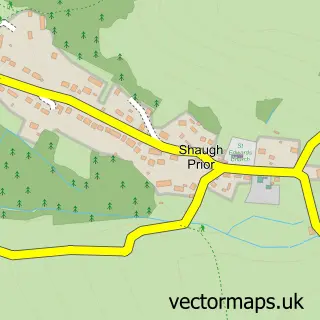 Street map sample of Shaugh Prior, Devon