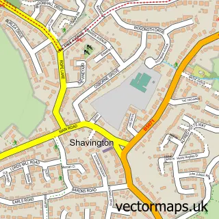 Street map sample of Shavington, Cheshire