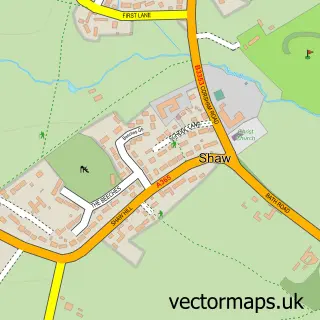 Street map sample of Shaw, Wiltshire