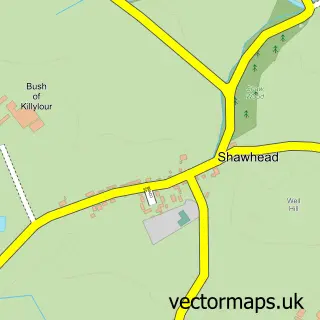 Street map sample of Shawhead, Dumfries