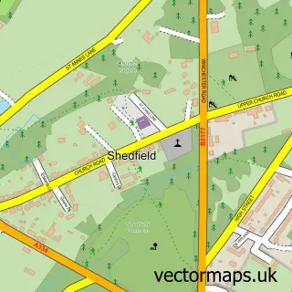 Street map sample of Shedfield, Hampshire