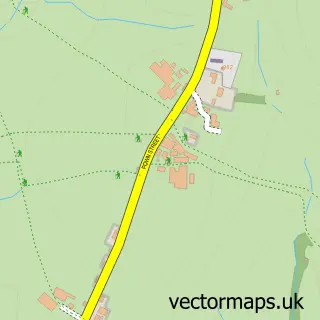 Street map sample of Sheen, Staffordshire