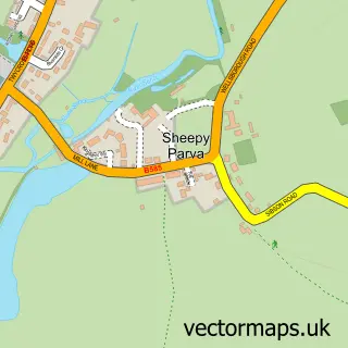 Street map sample of Sheepy Parva, Leicestershire