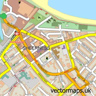 Street map sample of Sheerness, Kent