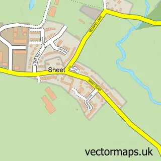 Street map sample of Sheet, Shropshire