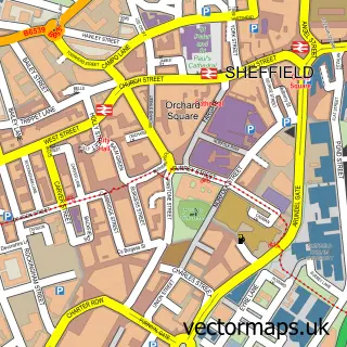 Street map sample of Sheffield, South Yorkshire