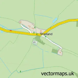 Street map sample of Shelland, Suffolk