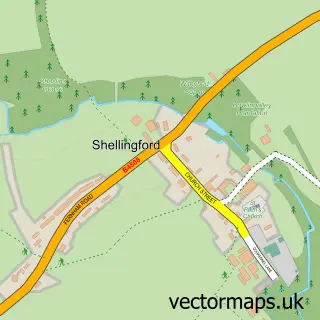 Street map sample of Shellingford, Oxfordshire