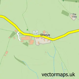 Street map sample of Shelve, Shropshire