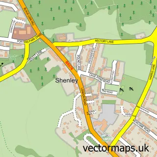 Street map sample of Shenley, Hertfordshire