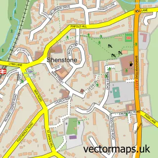 Street map sample of Shenstone, Staffordshire