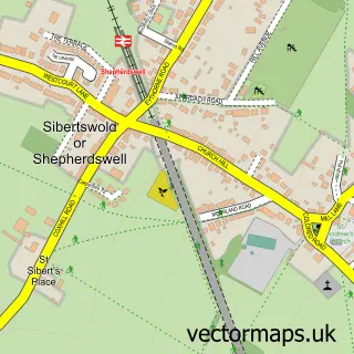 Street map sample of Shepherdswell, Kent