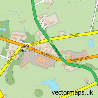 Street map sample of Shepley Lane Head, West Yorkshire