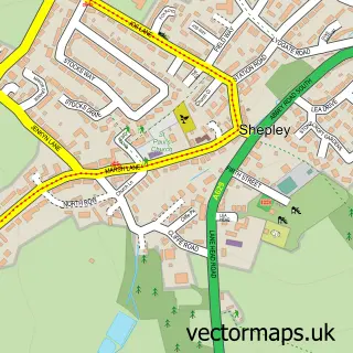 Street map sample of Shepley, West Yorkshire