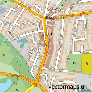Street map sample of Shepperton, Surrey
