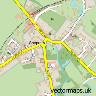 Street map sample of Shepreth, Cambridgeshire