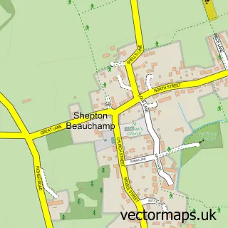 Street map sample of Shepton Beauchamp, Somerset
