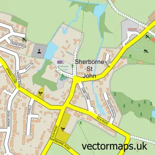 Street map sample of Sherborne St John, Hampshire