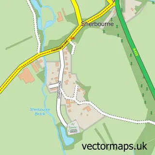 Street map sample of Sherbourne, Warwickshire