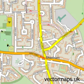 Street map sample of Sherburn, Durham