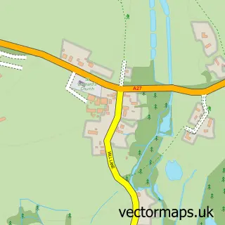 Street map sample of Sherfield English, Hampshire