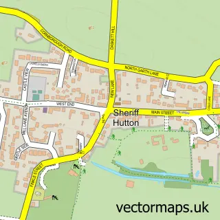 Street map sample of Sheriff Hutton, North Yorkshire