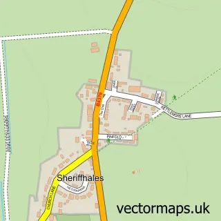 Street map sample of Sheriffhales, Shropshire