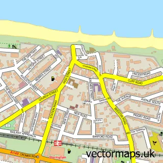 Street map sample of Sheringham, Norfolk