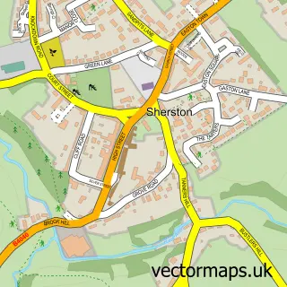 Street map sample of Sherston, Wiltshire