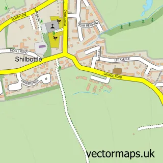 Street map sample of Shilbottle, Northumberland