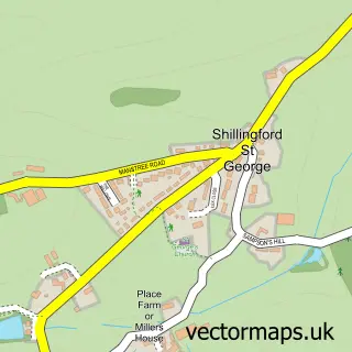 Street map sample of Shillingford St George, Devon