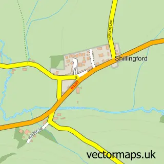 Street map sample of Shillingford, Devon