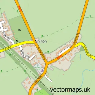 Street map sample of Shilton, Warwickshire