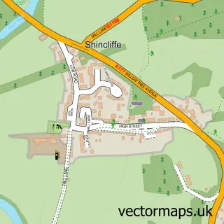 Street map sample of Shincliffe, Durham