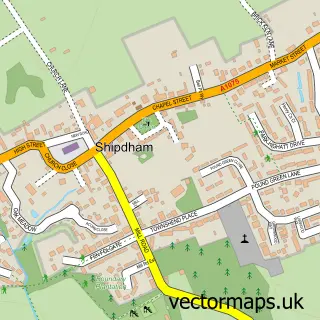 Street map sample of Shipdham, Norfolk