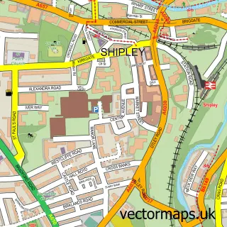 Street map sample of Shipley, West Yorkshire