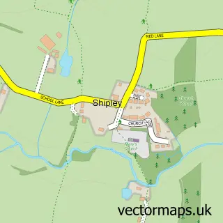 Street map sample of Shipley, West Sussex
