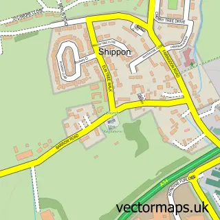 Street map sample of Shippon, Oxfordshire