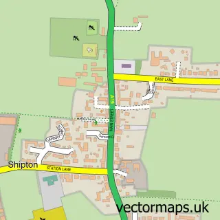 Street map sample of Shipton by Beningbrough, North Yorkshire
