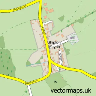 Street map sample of Shipton Moyne, Gloucestershire