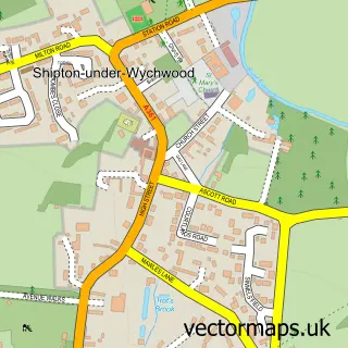 Street map sample of Shipton-under-Wychwood, Oxfordshire