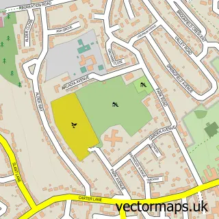Street map sample of Shirebrook, Derbyshire