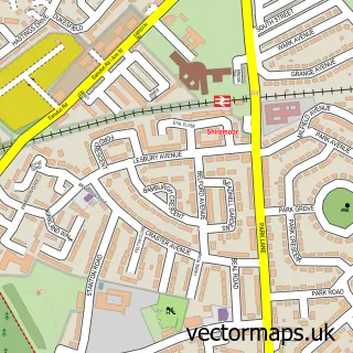 Street map sample of Shiremoor, Tyne & Wear