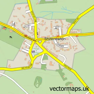 Street map sample of Shirenewton, Gwent