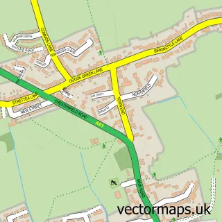 Street map sample of Shirland, Derbyshire