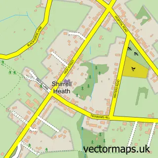 Street map sample of Shirrell Heath, Hampshire